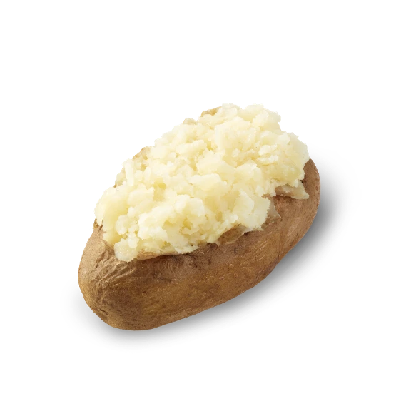 Wendy’s Plain Baked Potato – A freshly baked, fluffy Russet potato with a crispy skin, served plain and ready for customization.