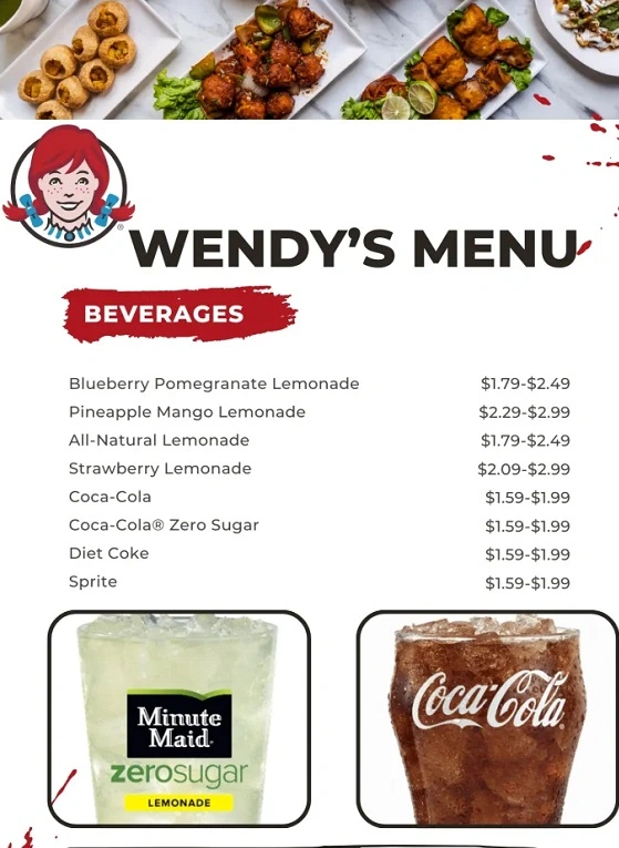 Wendys beverages menu